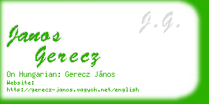 janos gerecz business card